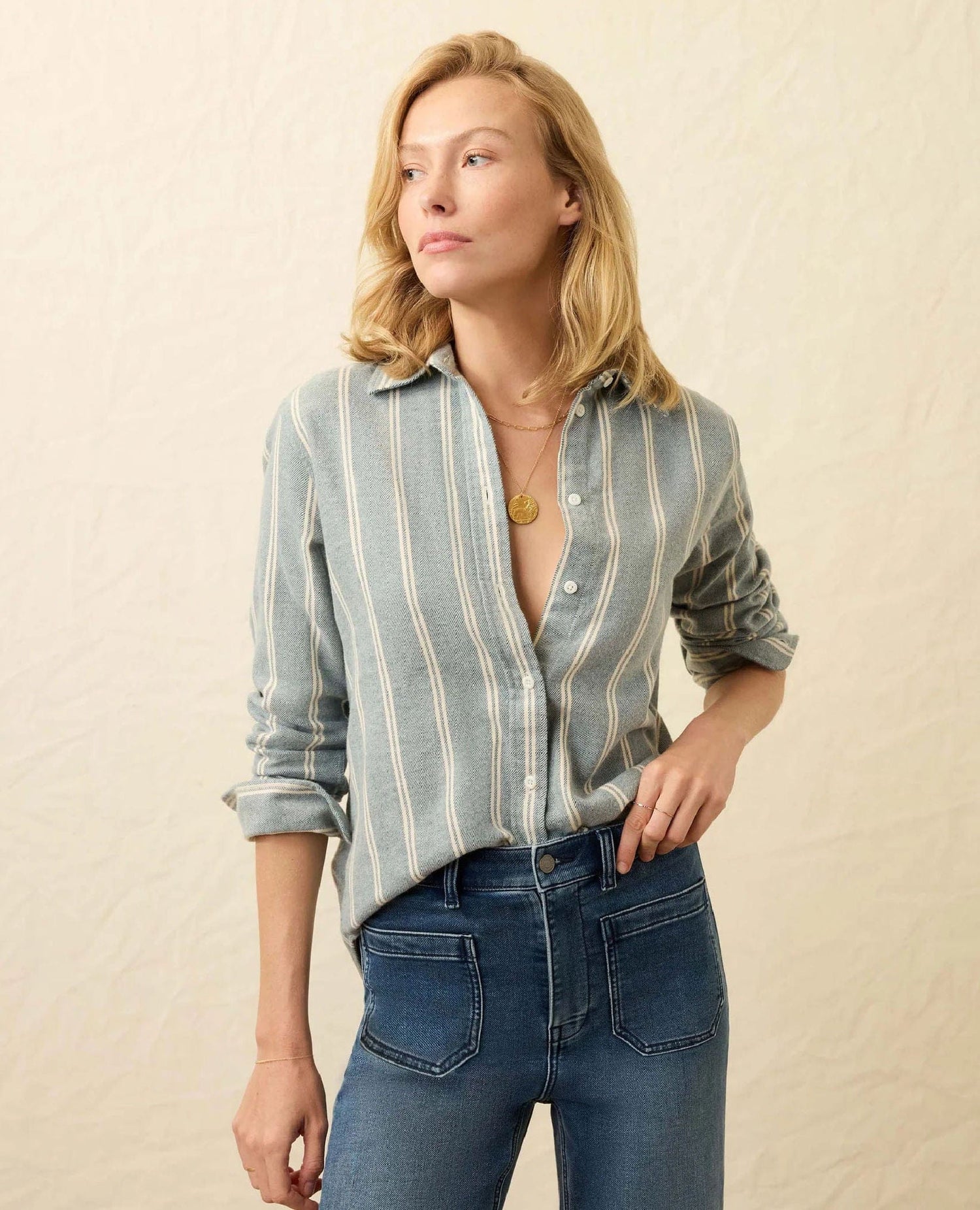 Nazaré Flannel Blue Cove Stripe