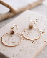 Lightweight Leather and Gold Plated Hoops Cork