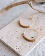 Hoop Earrings Jasper Heishi
