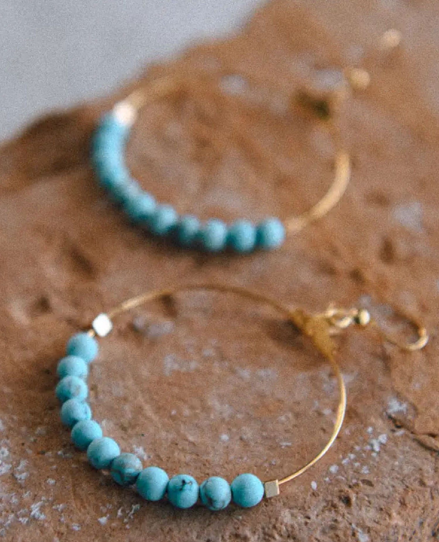 Hoop Earrings Turquoise Howlite