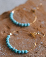 Hoop Earrings Turquoise Howlite