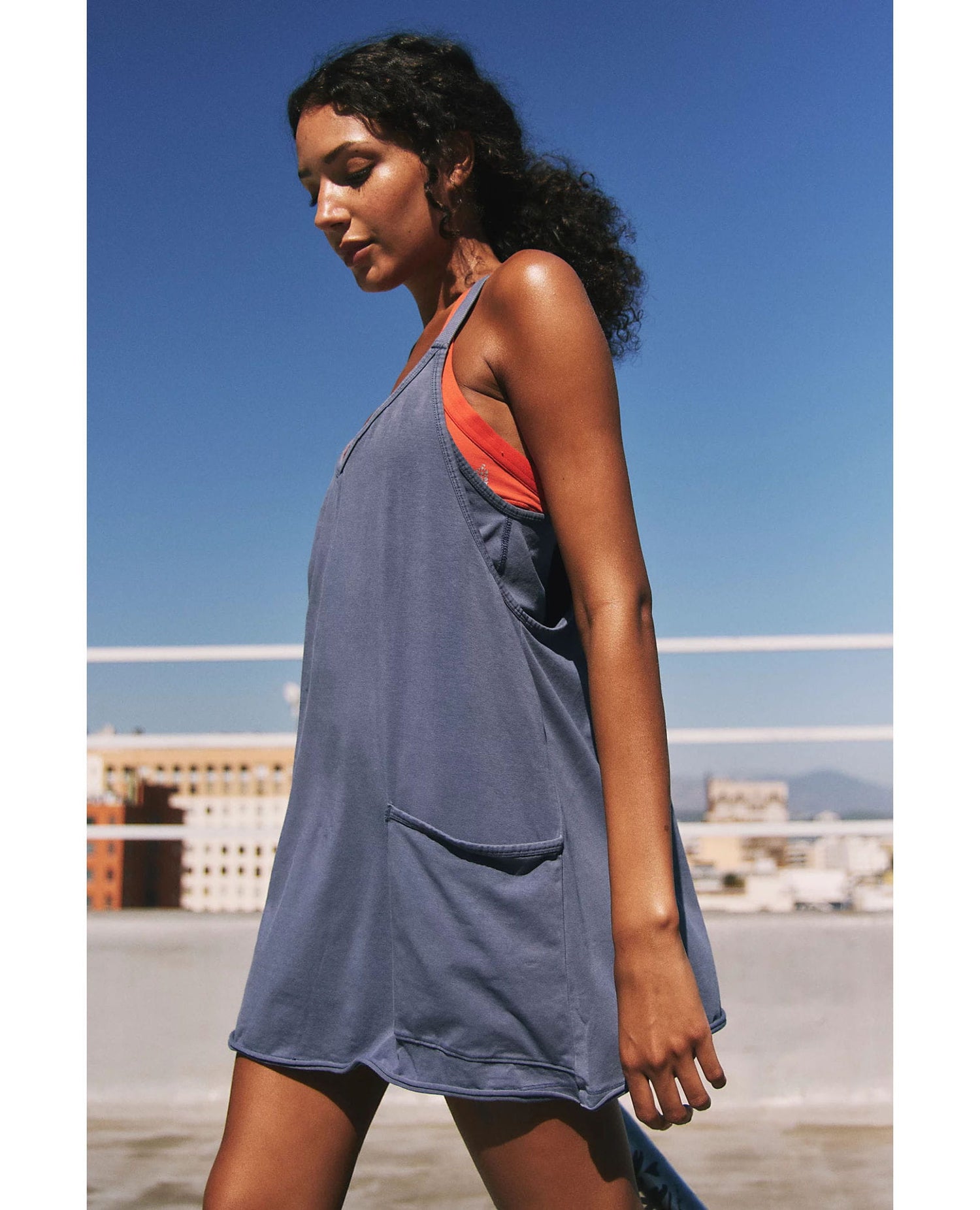 Hot Shot Mini Dress Blue Indigo