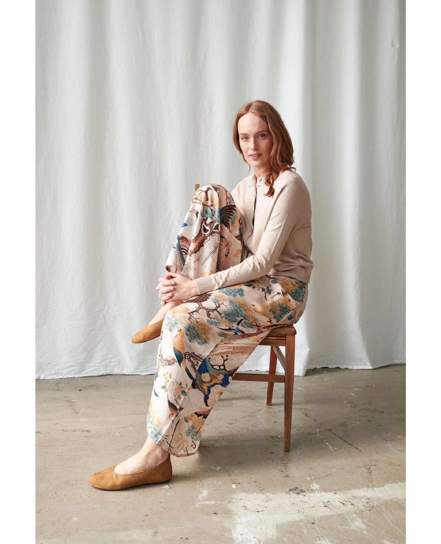 Hummingbird Nude Palazzo Pants