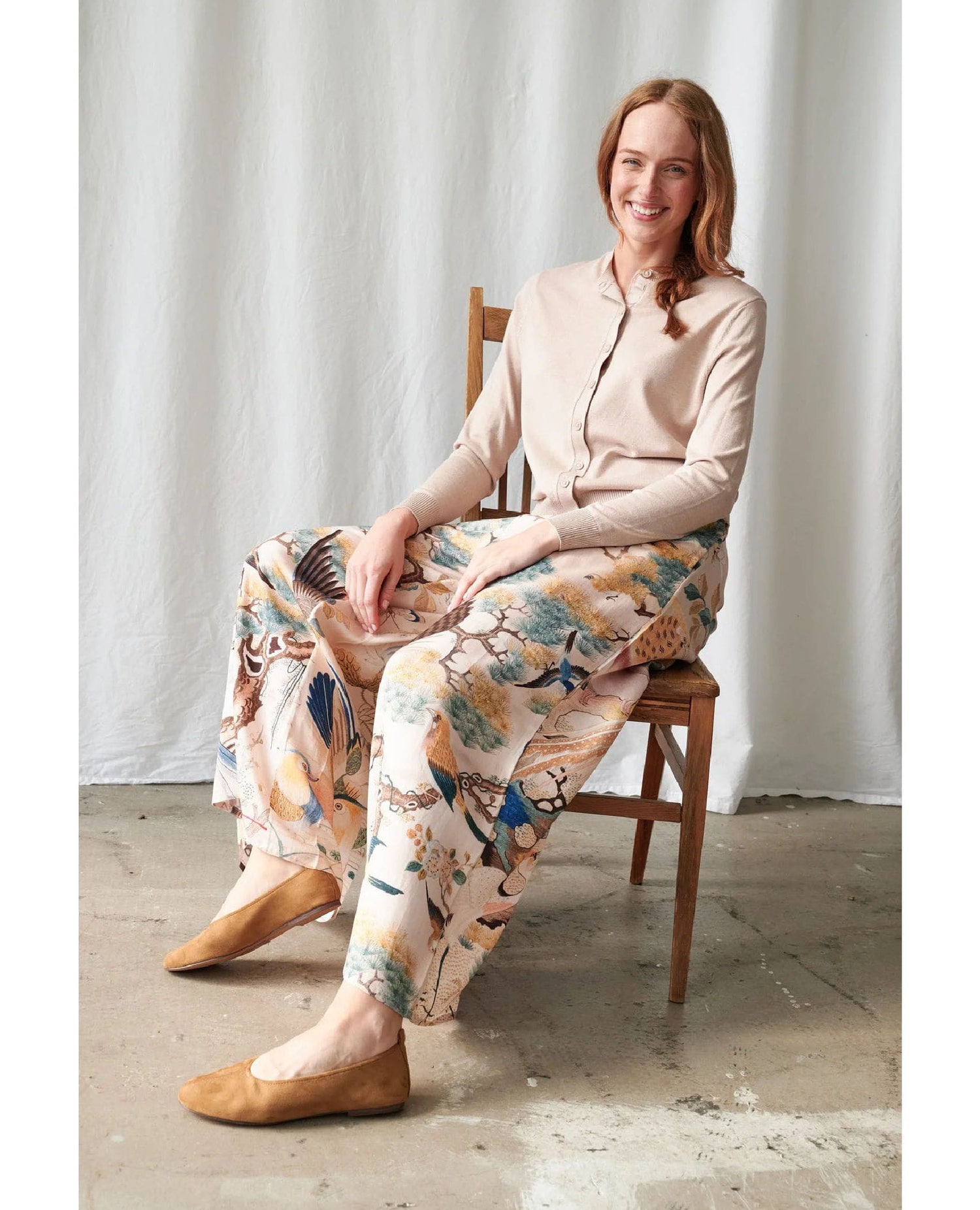 Hummingbird Nude Palazzo Pants