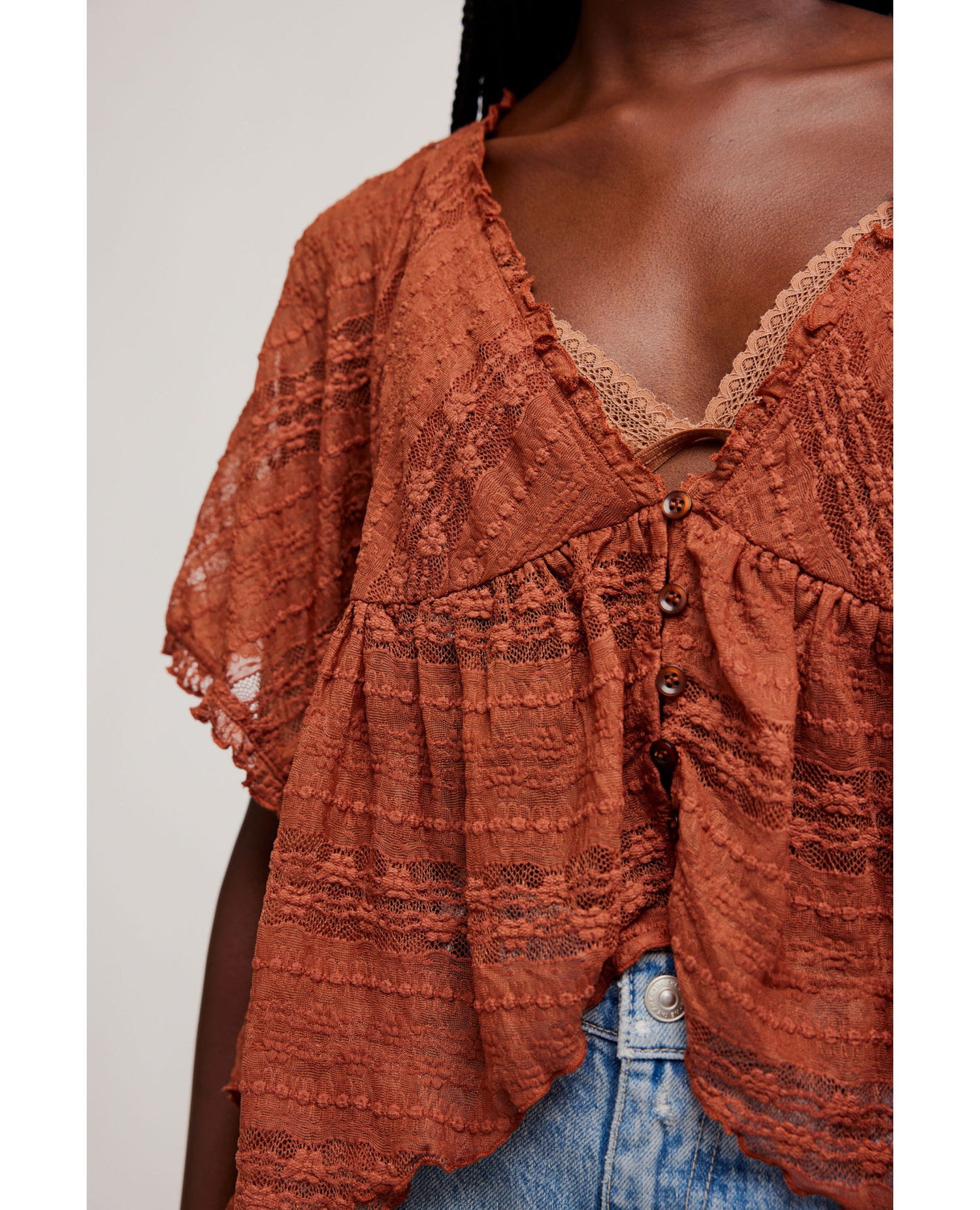 In Your Dreams Lace Top Toasted Cocoa