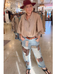 Peace and Love Jean Patched