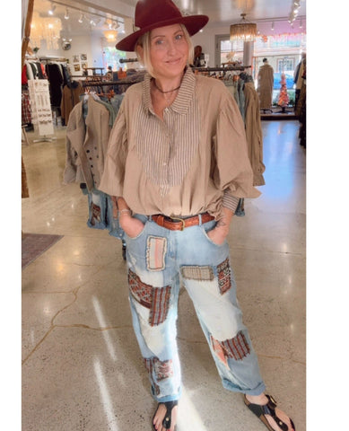 Peace and Love Jean Patched