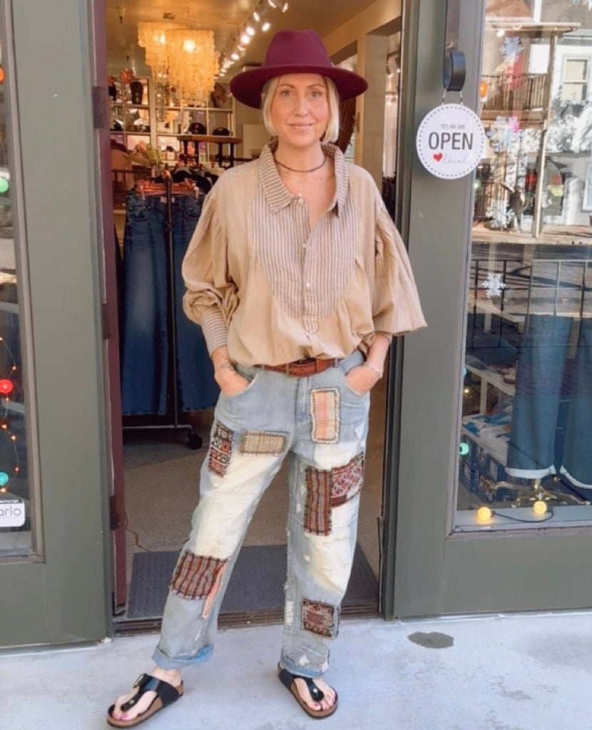 Peace and Love Jean Patched