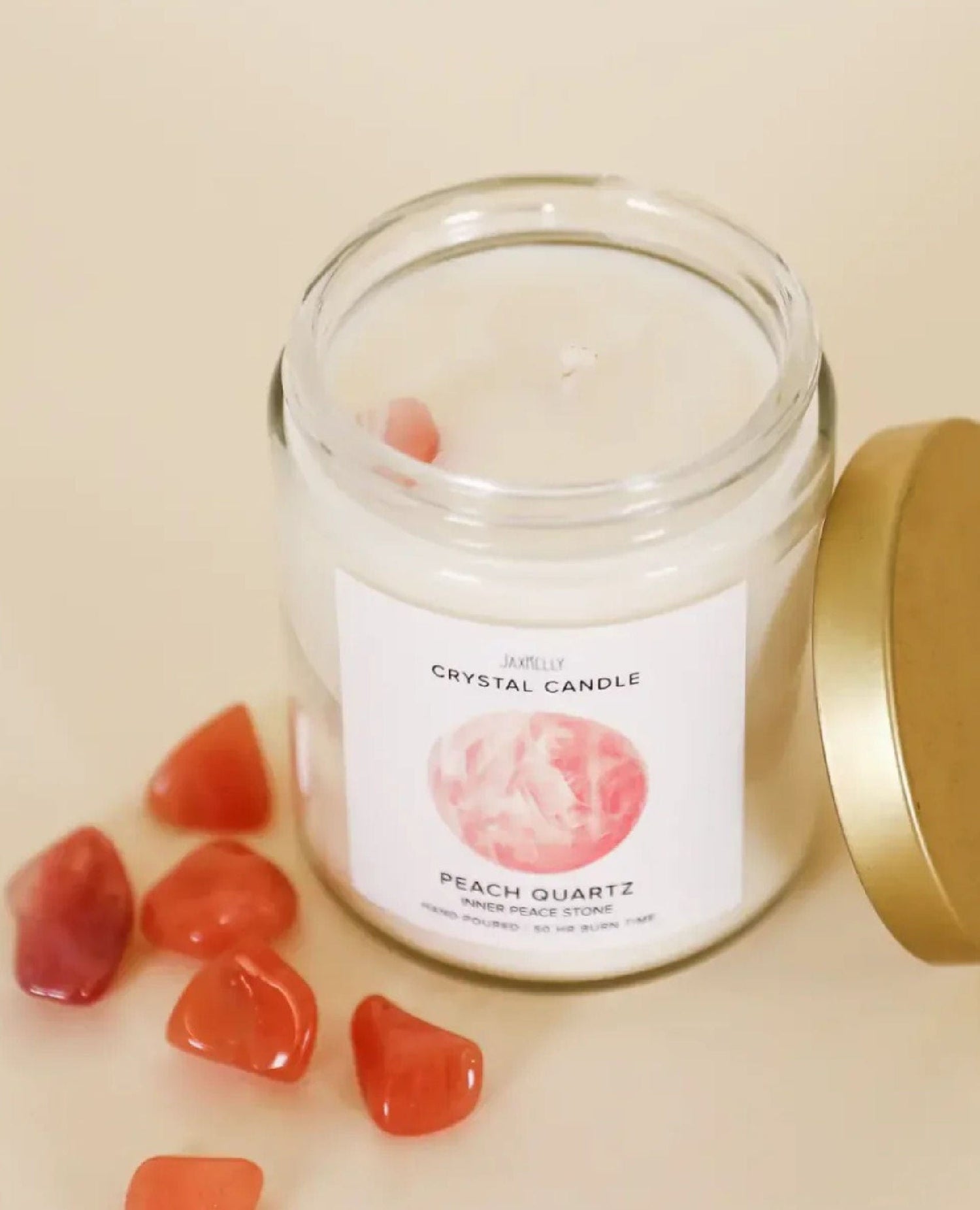 Crystal Candle Peach Quartz 9oz