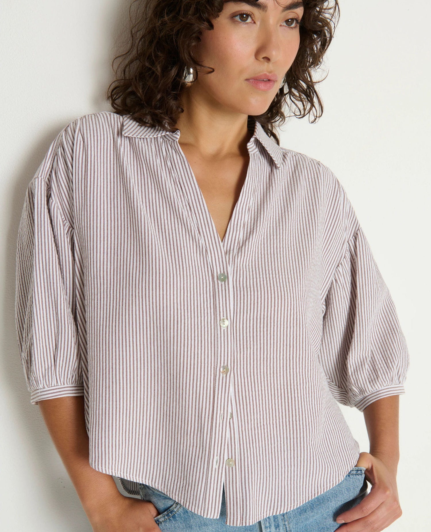 Jaynee Blouse Praline Stripe