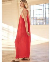 Jude Gauze Dress Rumba Red