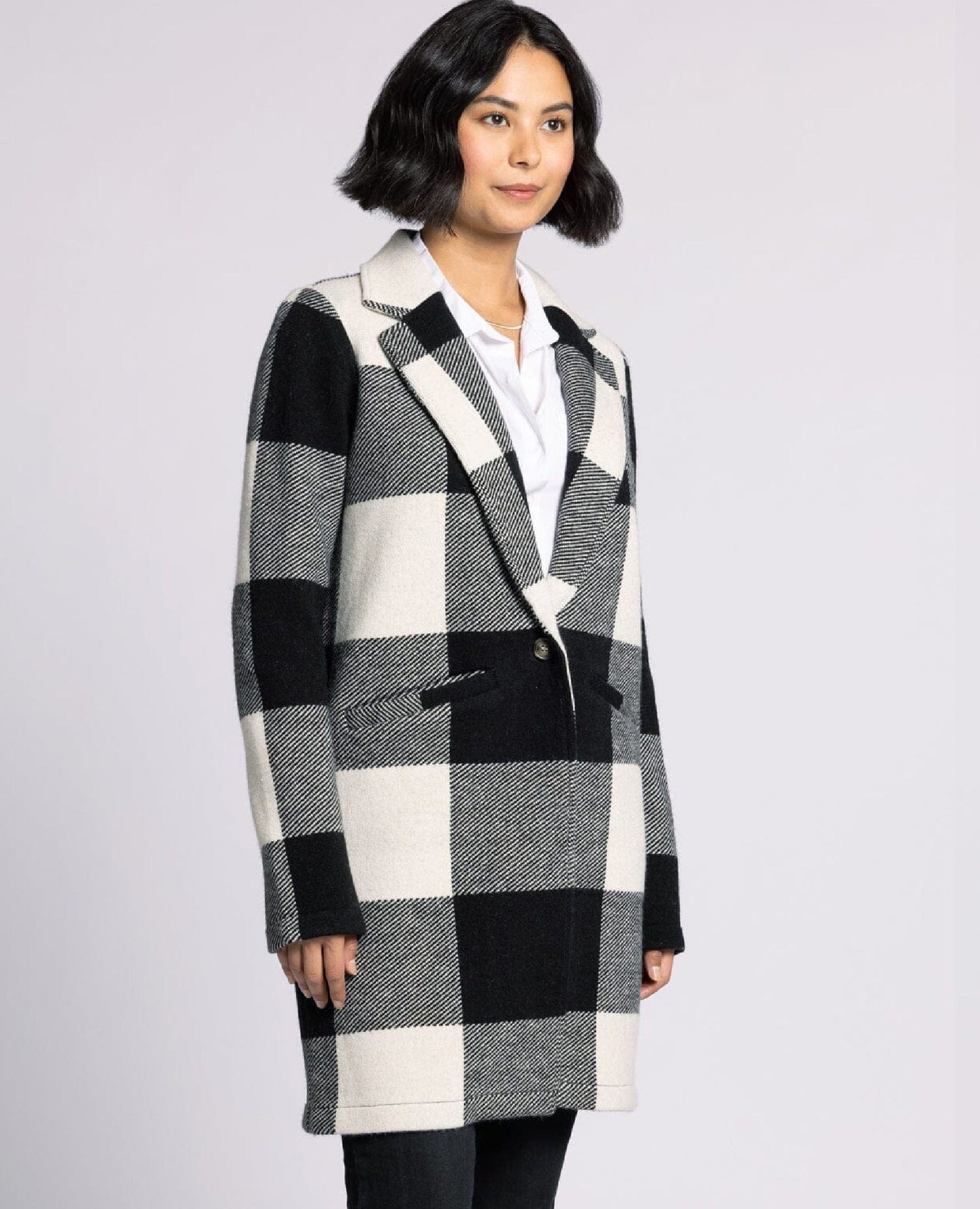 Kenzie Perfect Coat Black White