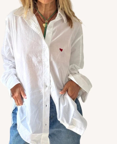 Jack Button Cross White Shirt