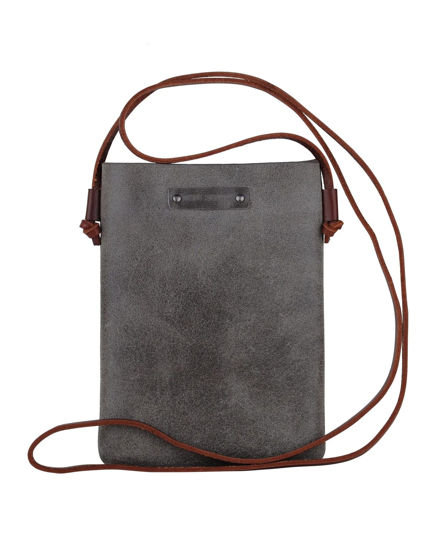 Leather Mini Crossbody Bag Grey