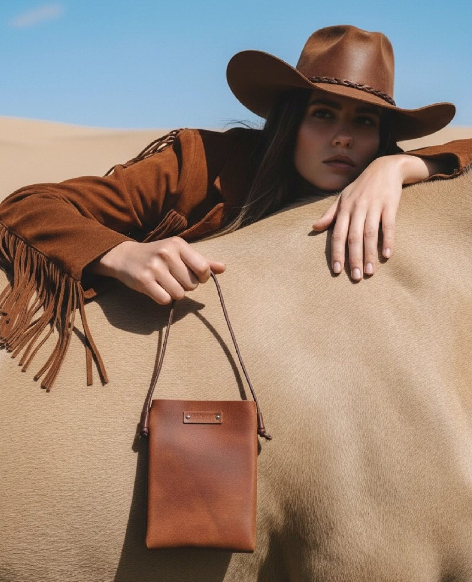 Leather Mini Crossbody Bag Cognac