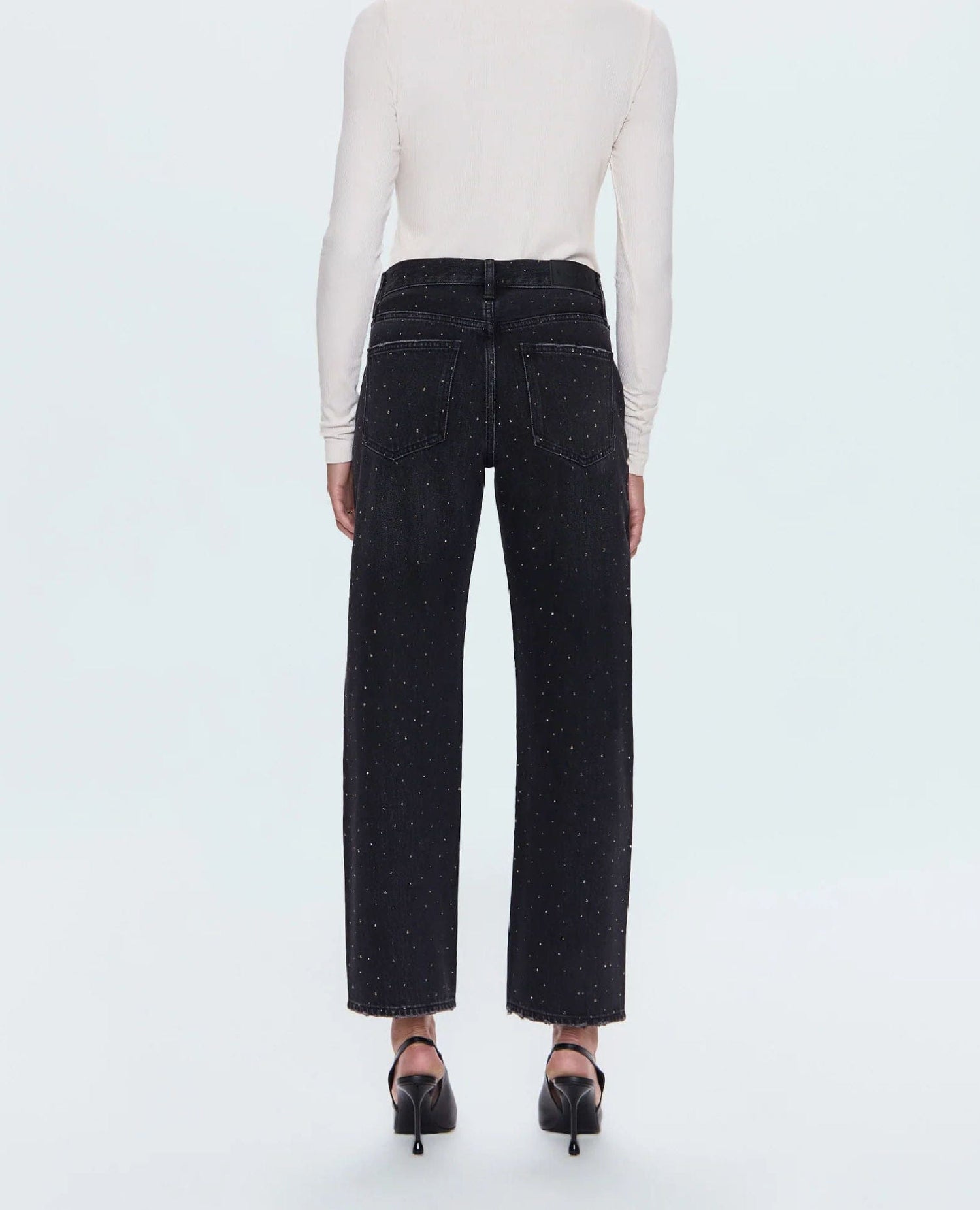 Lexi Mid Rise Bowed Straight Silver Screen