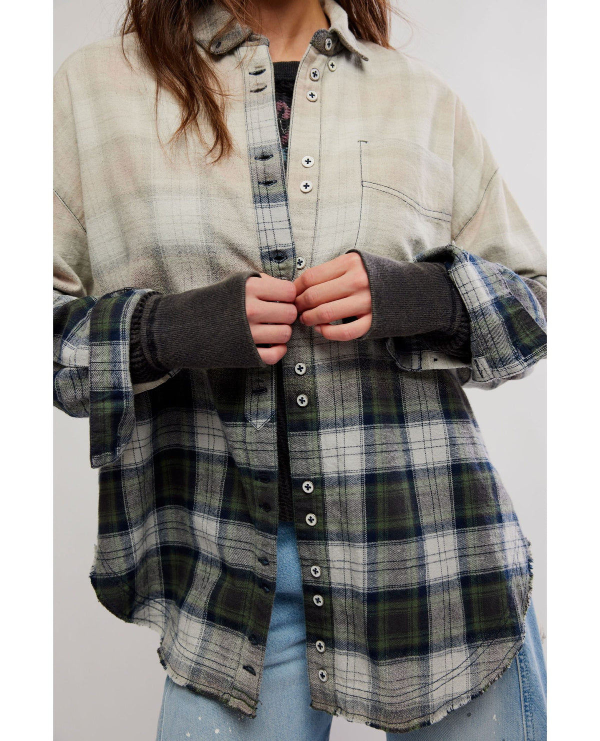 Lexi Plaid Shirt Green Combo
