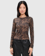Luca Printed Long Sleeve Tee in Leopard
