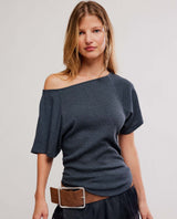 Lucy Shoulder Tee Black