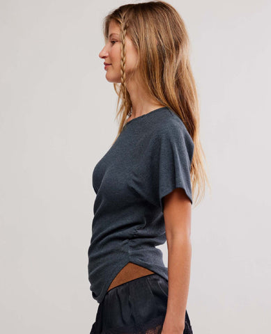 Lucy Shoulder Tee Black