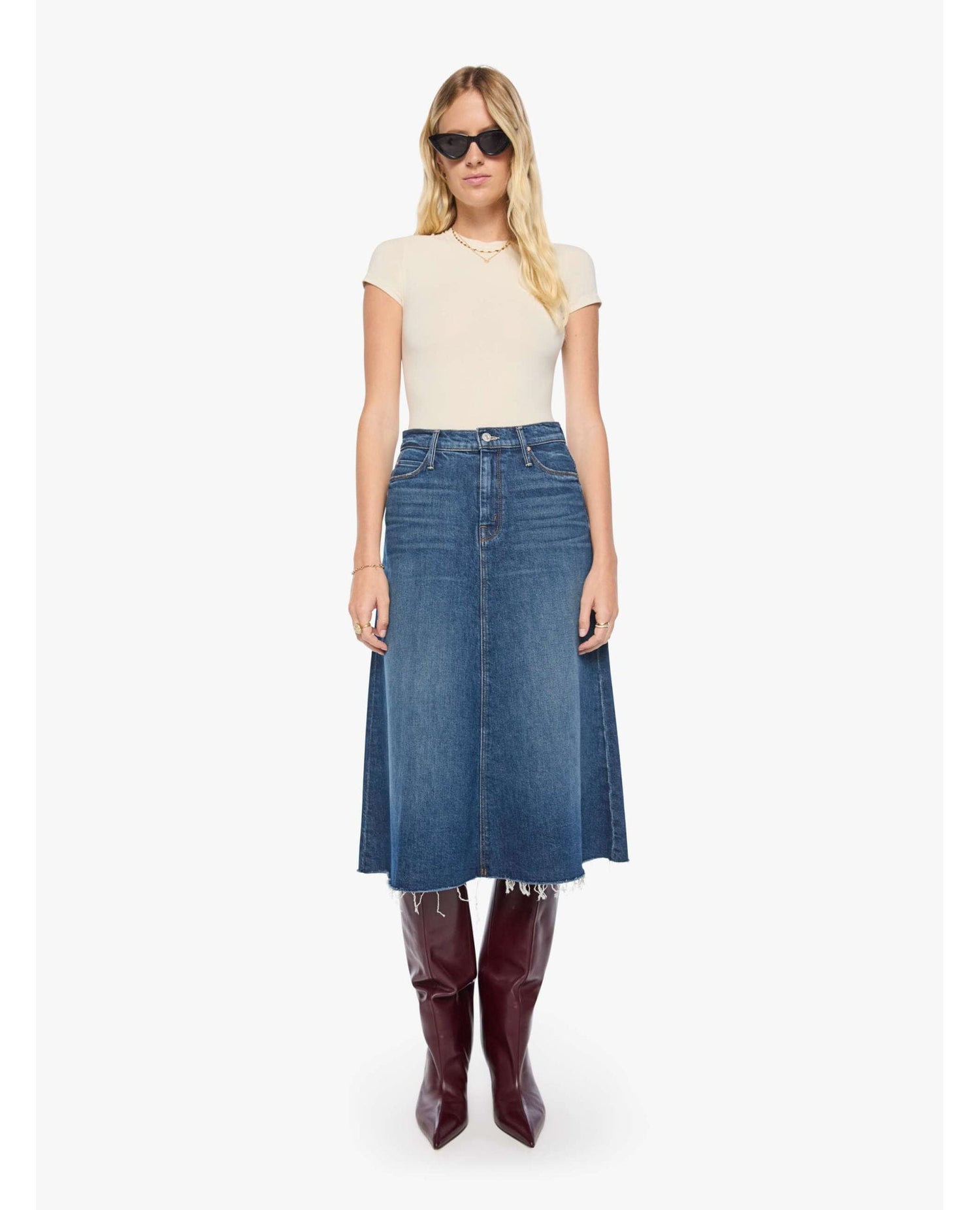 The Circle Midi Skirt Fray