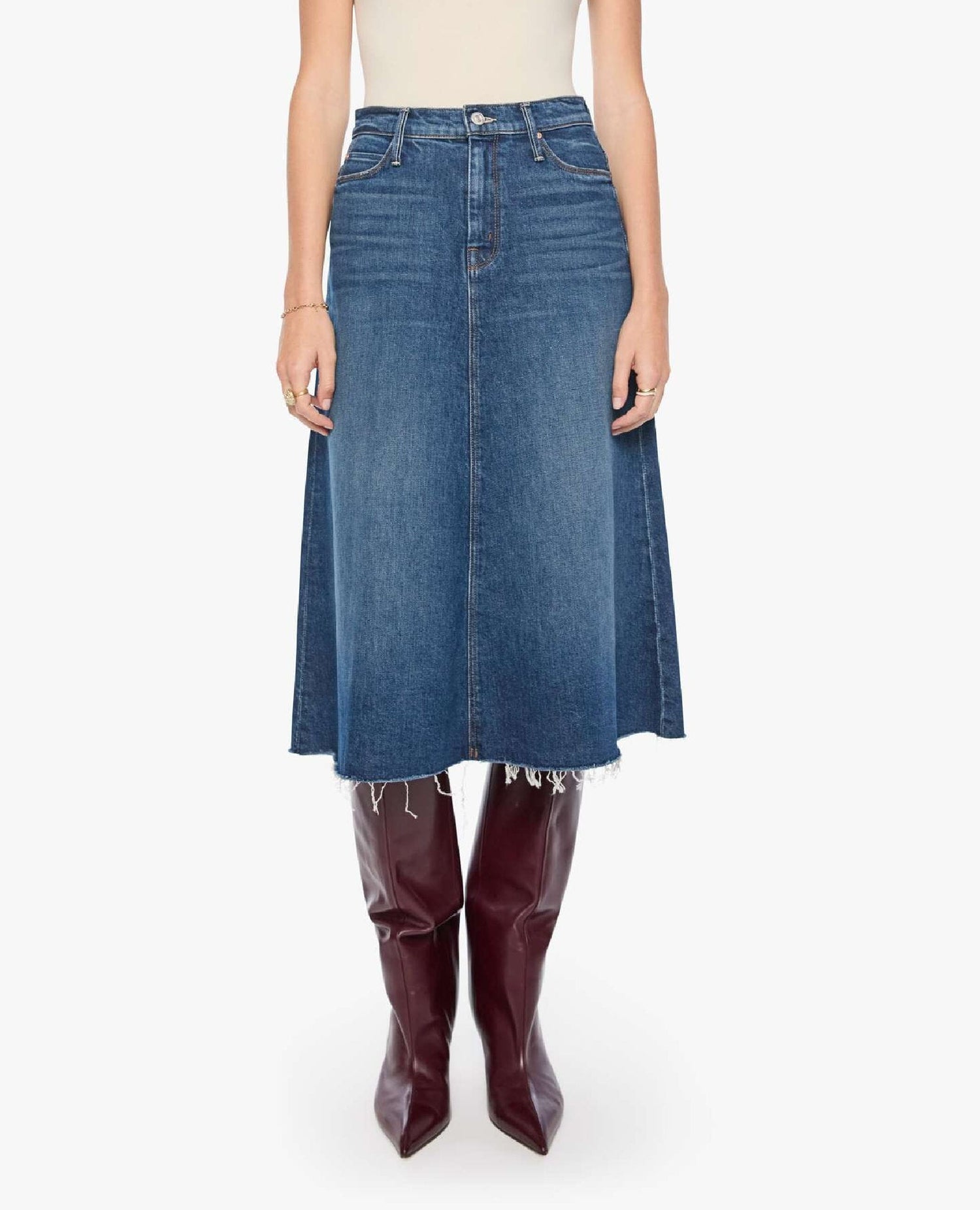 The Circle Midi Skirt Fray