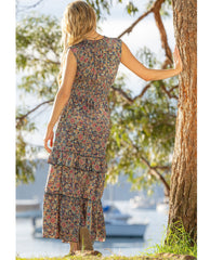 Magnolia Tile Smocked Maxi Dress