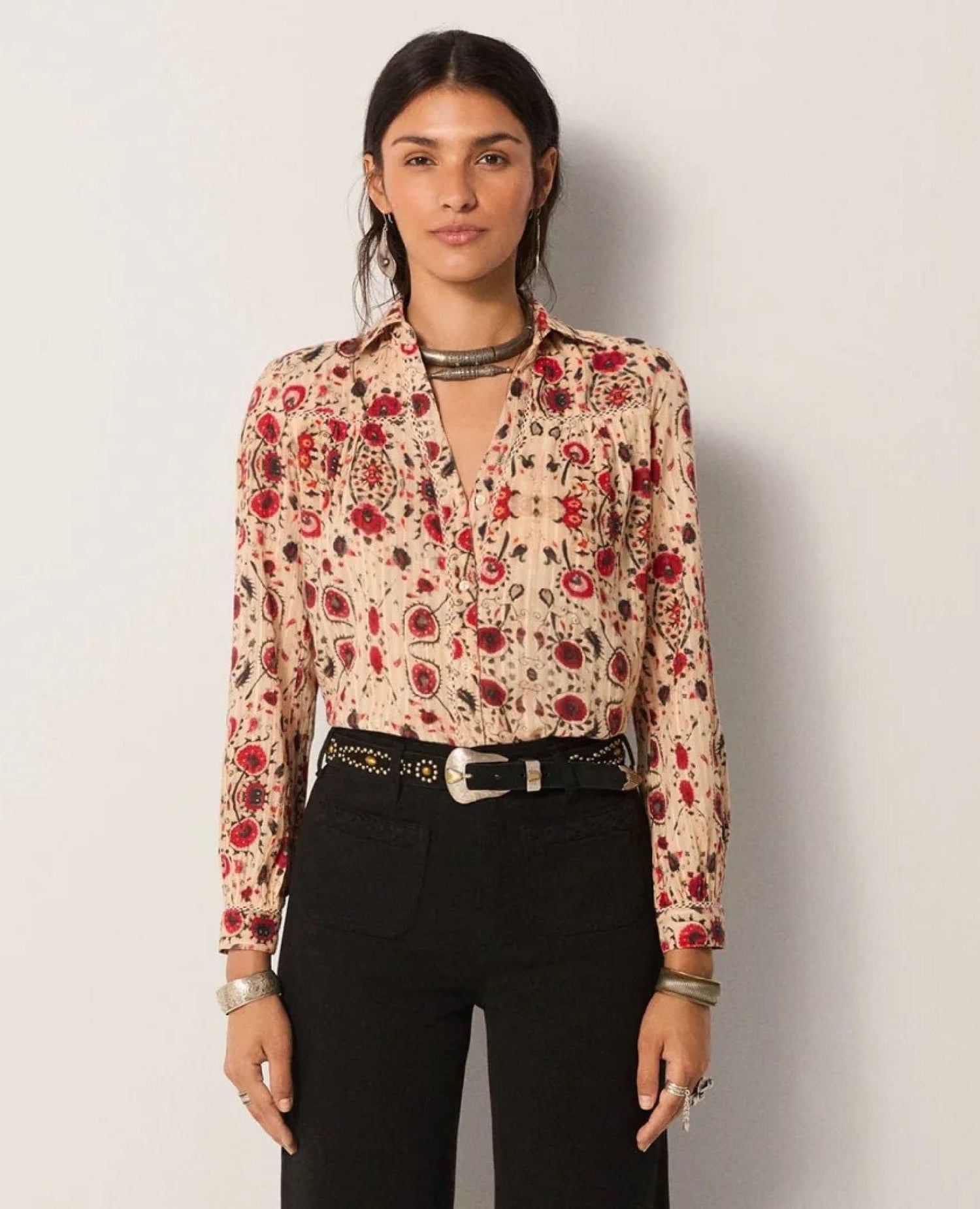 Maison Hotel Amrit Blouse – Coquelicot Coquillage