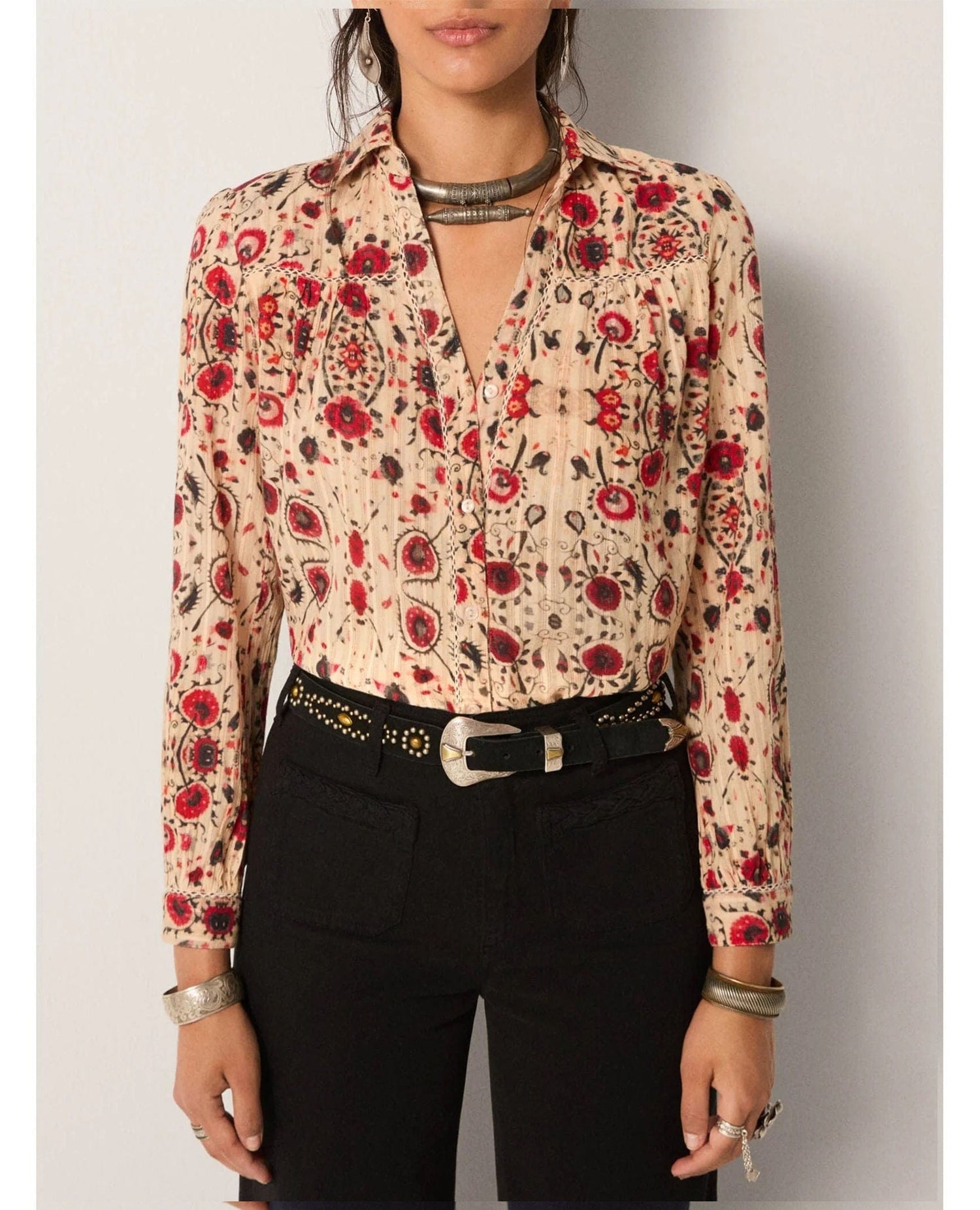 Maison Hotel Amrit Blouse – Coquelicot Coquillage