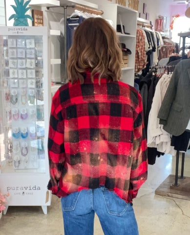 Maple Ember Flannel – One Size (rust / burnt orange)