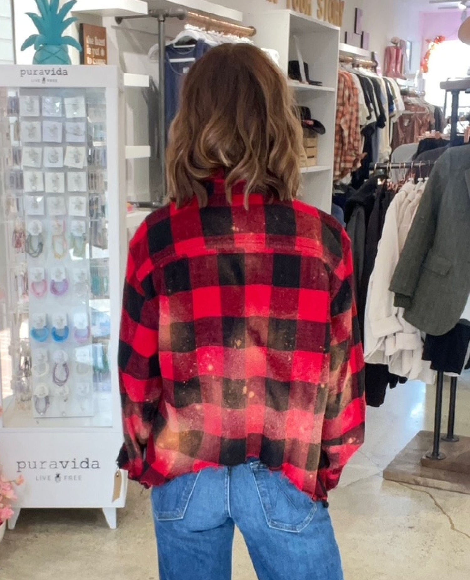 Maple Ember Flannel – One Size (rust / burnt orange)