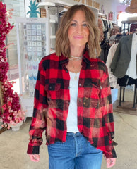 Maple Ember Flannel – One Size (rust / burnt orange)