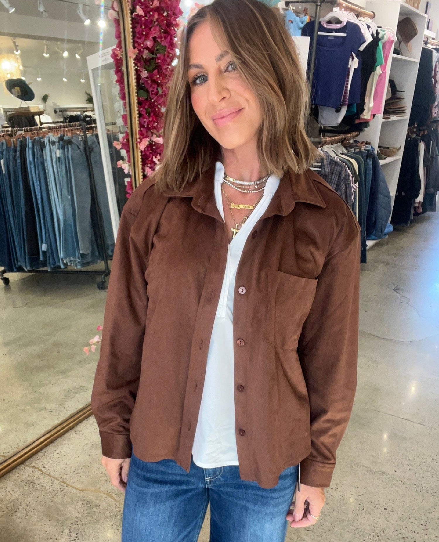 Melissa Nepton Driane Shirt Brown Suede