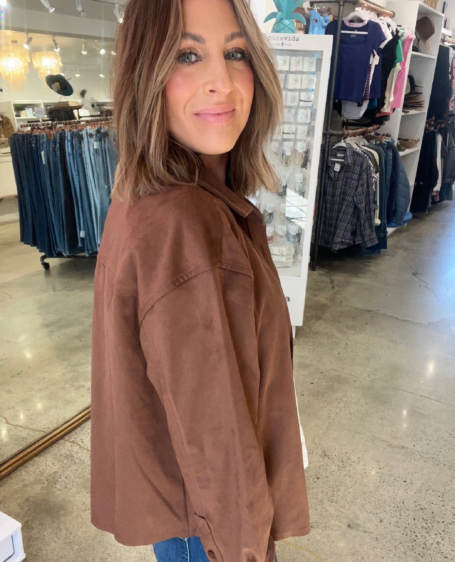 Melissa Nepton Driane Shirt Brown Suede