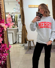Merry Sweatshirt Grey Red