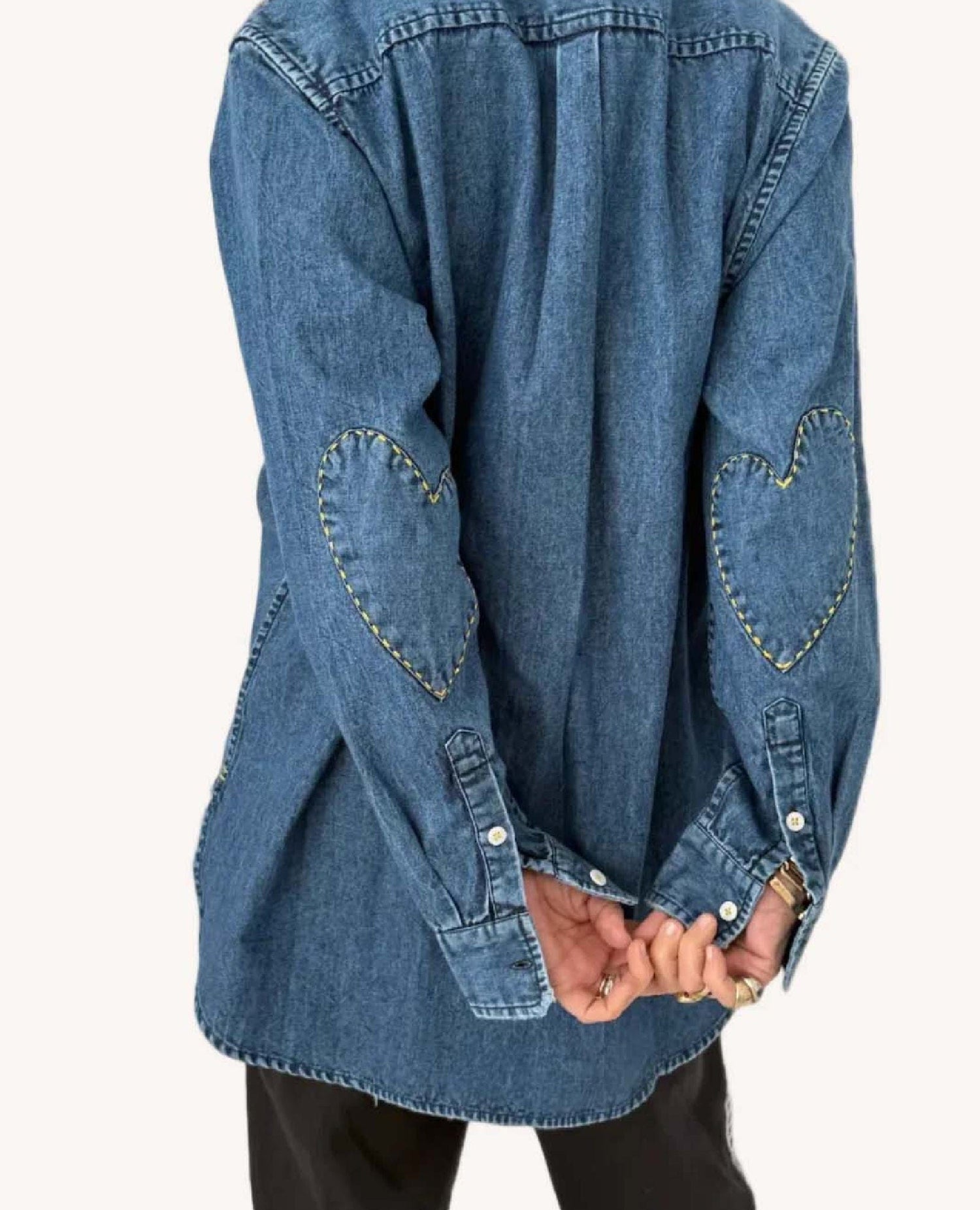 Kerri Rosenthal Denim Yellow Heart