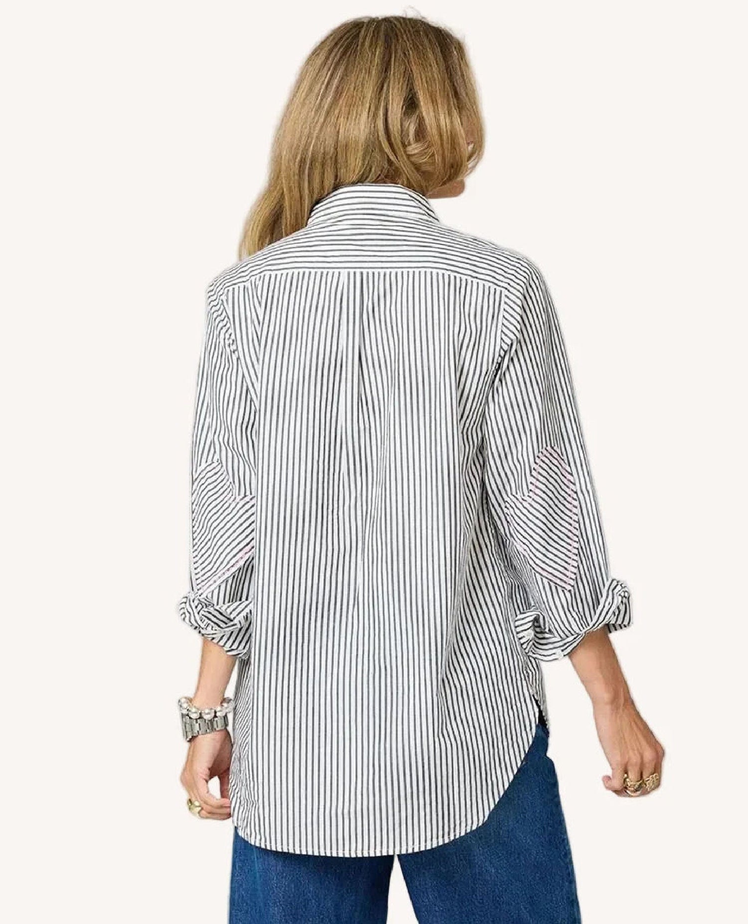 Mia Charcoal Stripe Heart Shirt