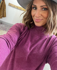 So Soft Mock Neck Frida Magenta