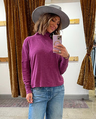 So Soft Mock Neck Frida Magenta