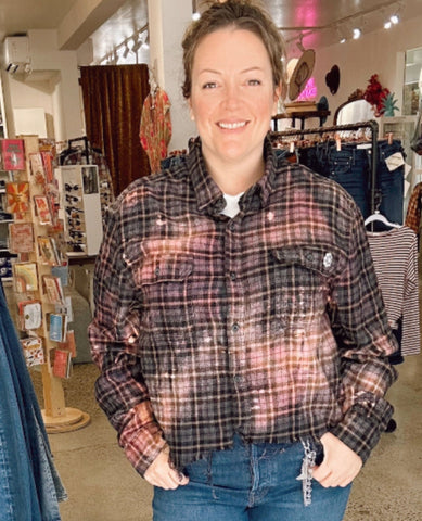 🌑 Midnight Stardust Flannel One Size