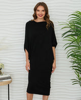 Asymmetric Black Sweater Dress