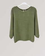 Cozy Short Sleeve Green Sweater