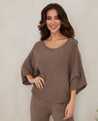 Cozy Short Sleeve Cafe Sweater