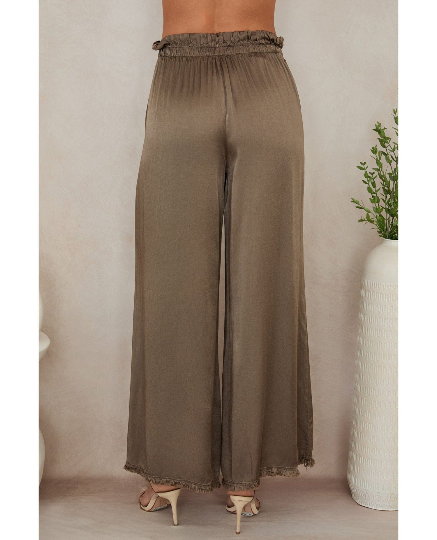 Silky Drawstring Pant Mocha