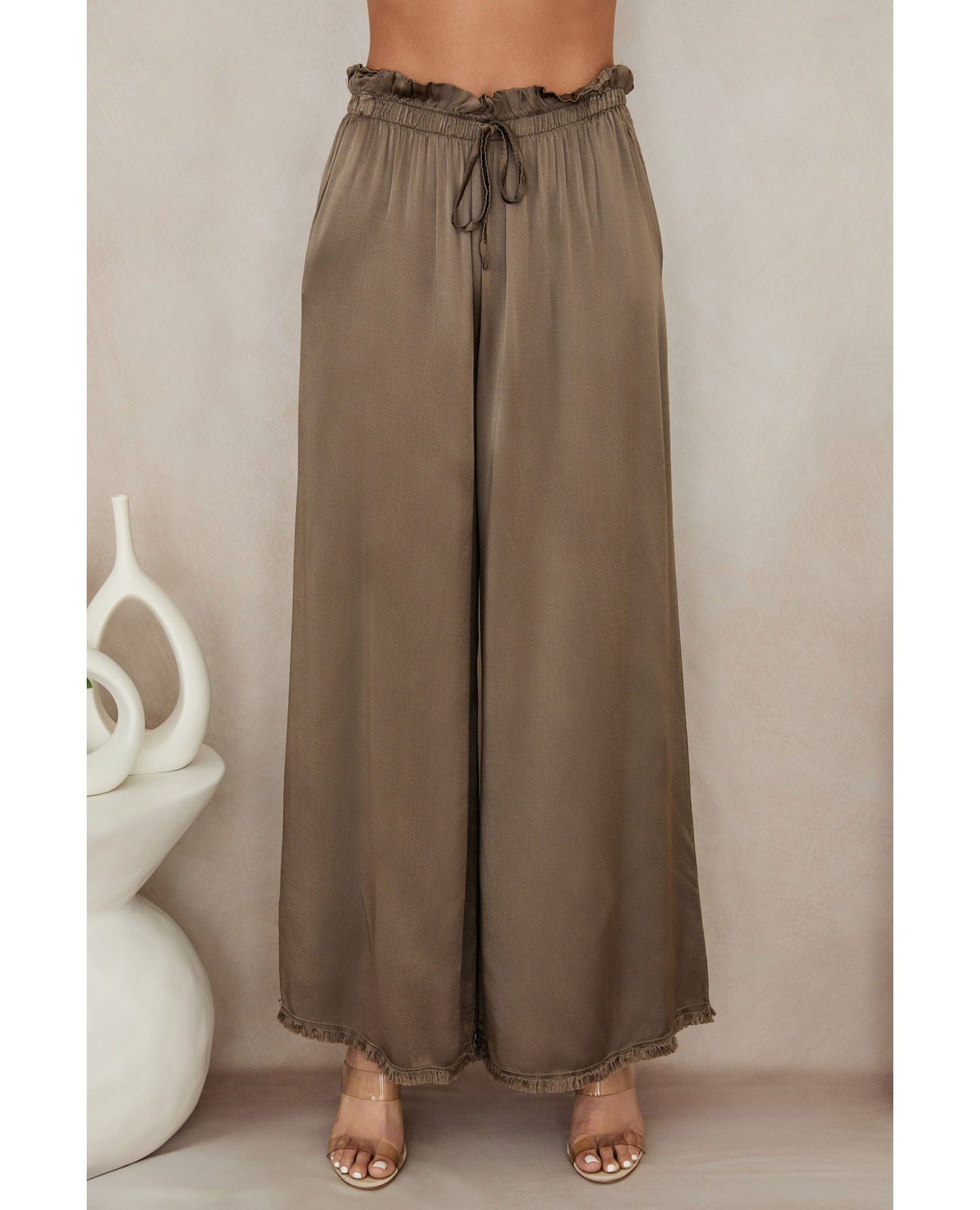 Silky Drawstring Pant Mocha