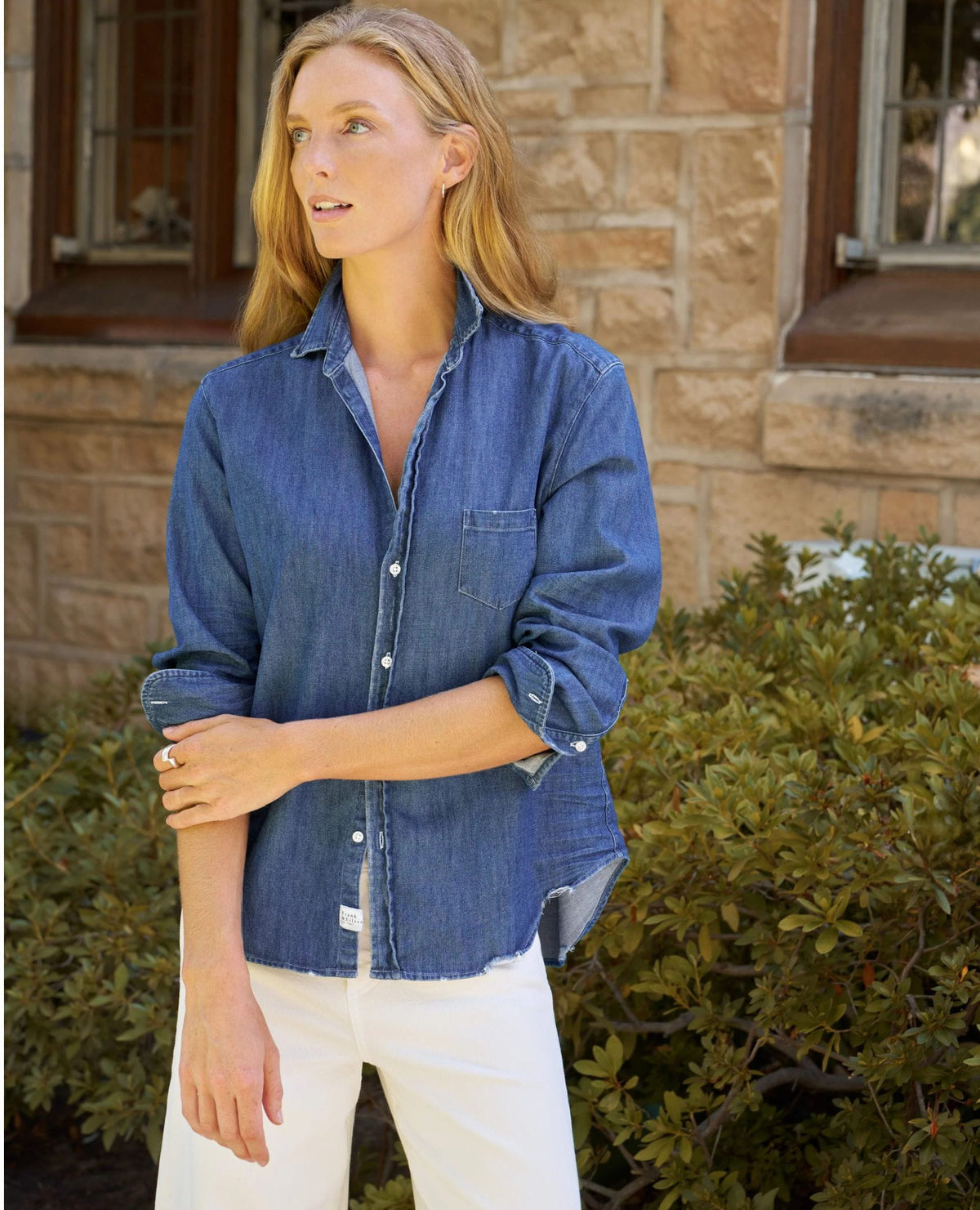 Eileen Distressed Dark Indigo Shirt