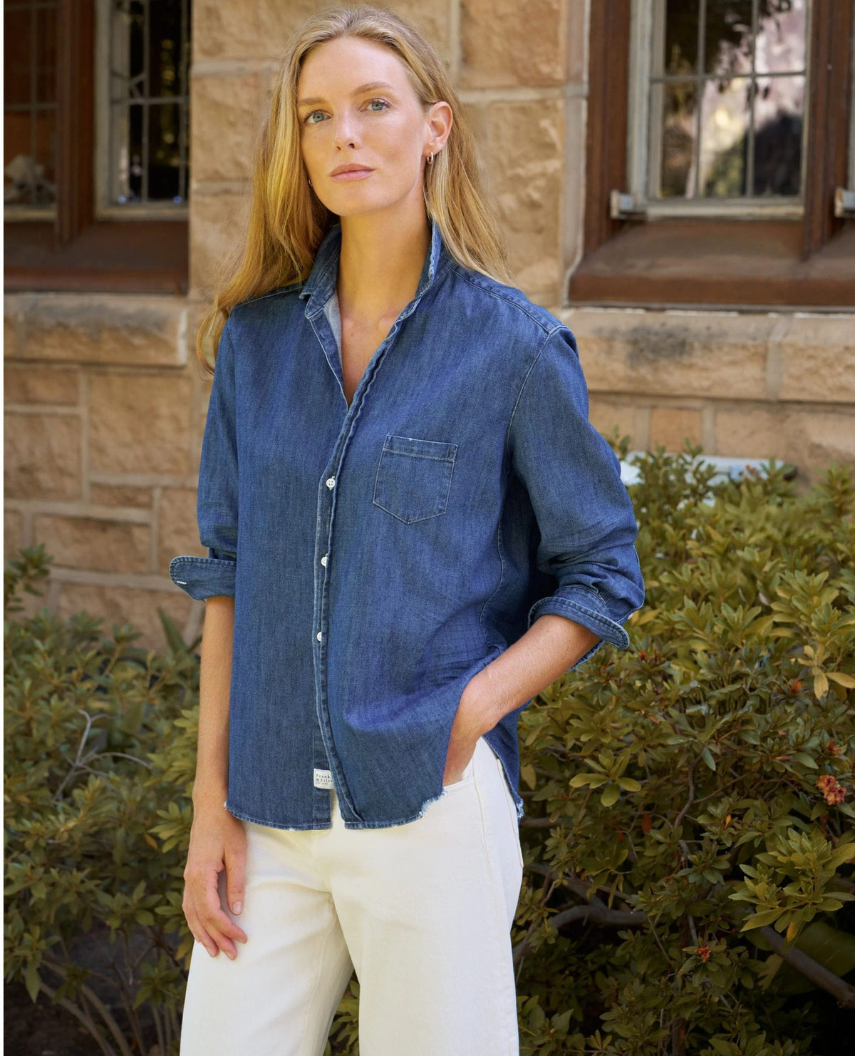 Eileen Distressed Dark Indigo Shirt