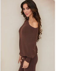 Asymmetric Sweater Chocolate