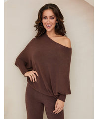 Asymmetric Sweater Chocolate