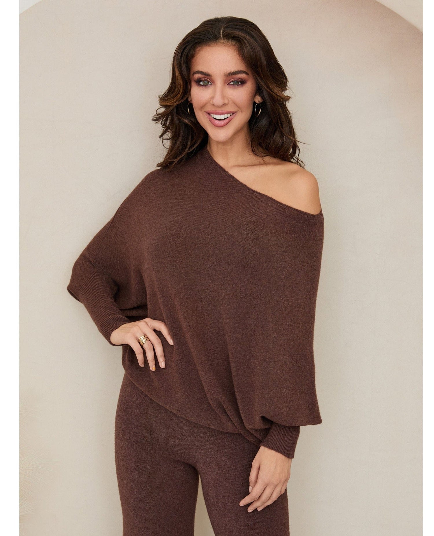 Asymmetric Sweater Chocolate